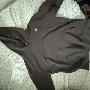 ALO Yoga Black Logo Pullover Hoodie